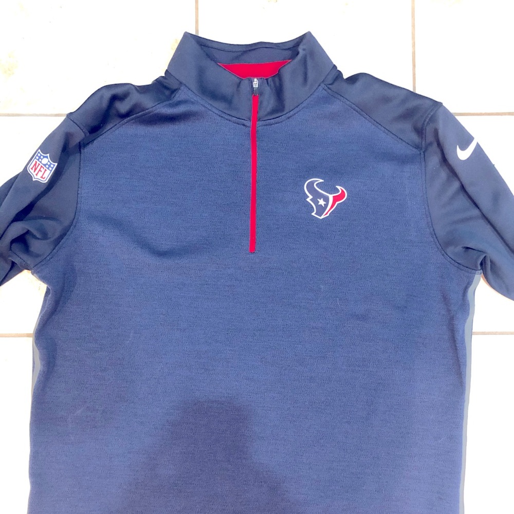 Houston Texans Nike Long-Sleeve 1/4 ZIP Pullover.
